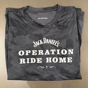 Sport-Tek Jack Daniels Operation Ride Home Black Short Sleeve Tee Top Size Large